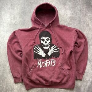Misfits Crimson Ghost Punk Rock Hoodie Burgundy Heather Mens XL Pullover